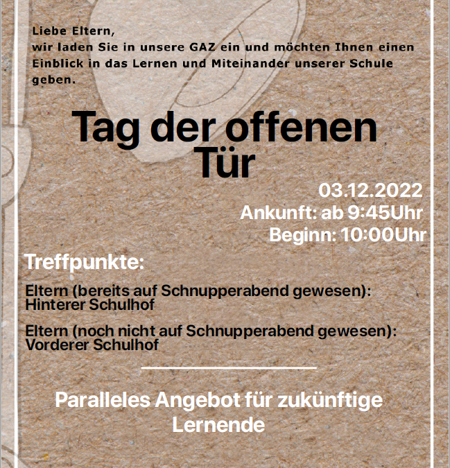 Tag der offenen Tür am 03.12.22