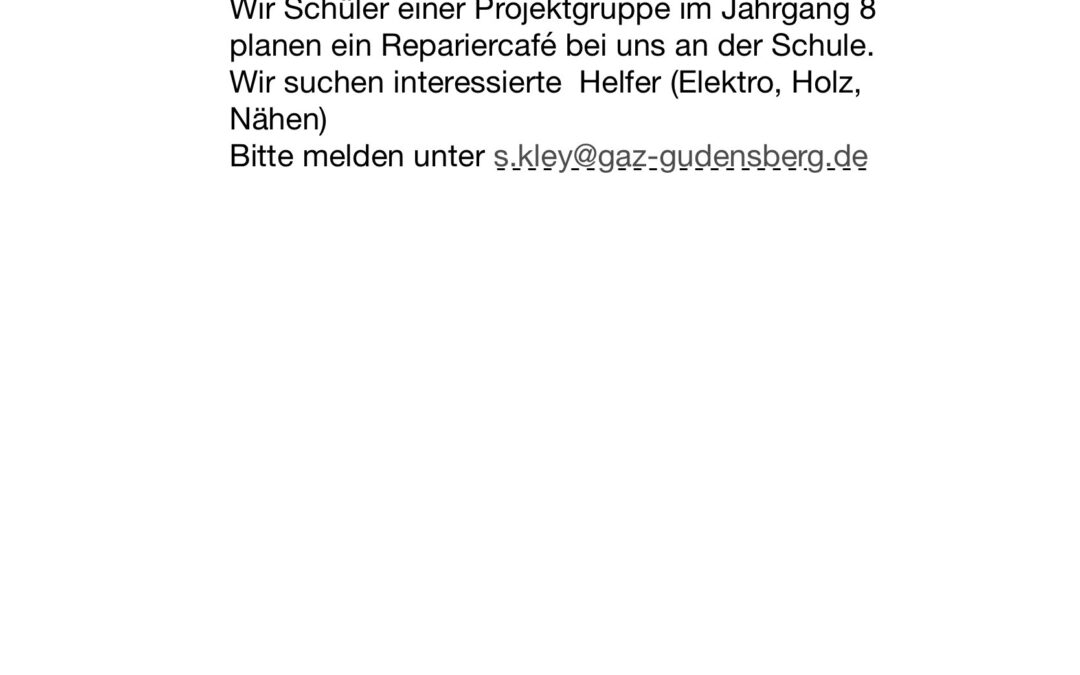 Repariercafé sucht interessierte Helfer