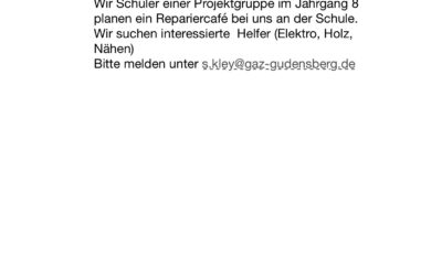 Repariercafé sucht interessierte Helfer